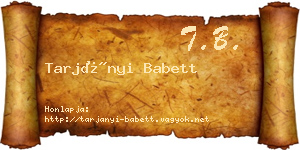 Tarjányi Babett névjegykártya